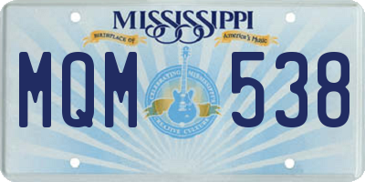 MS license plate MQM538