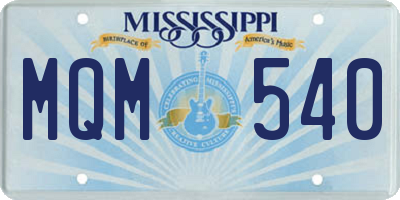 MS license plate MQM540