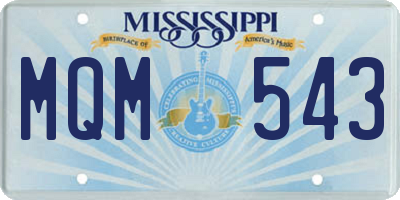 MS license plate MQM543