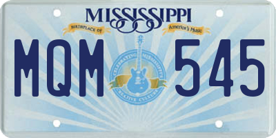 MS license plate MQM545