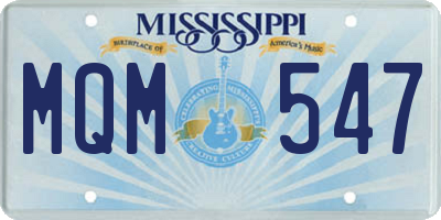 MS license plate MQM547
