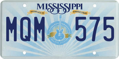 MS license plate MQM575