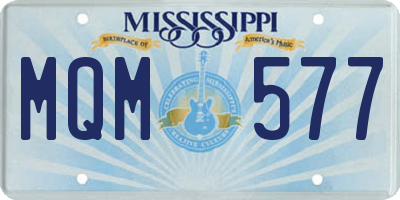 MS license plate MQM577