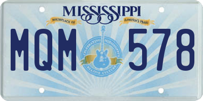MS license plate MQM578
