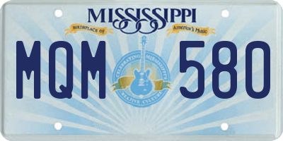 MS license plate MQM580