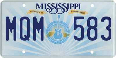 MS license plate MQM583