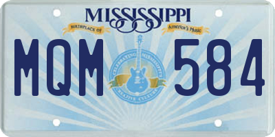MS license plate MQM584