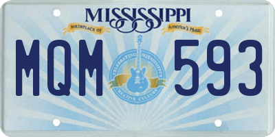 MS license plate MQM593
