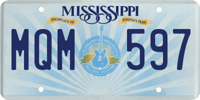 MS license plate MQM597