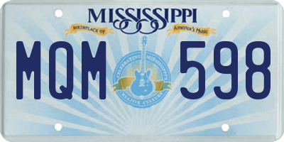 MS license plate MQM598