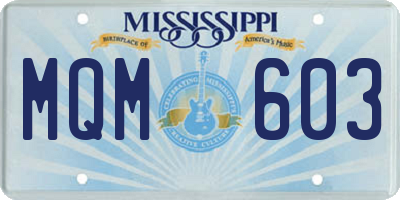 MS license plate MQM603