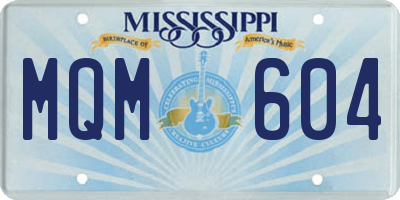 MS license plate MQM604