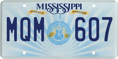 MS license plate MQM607