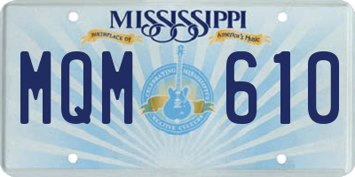 MS license plate MQM610