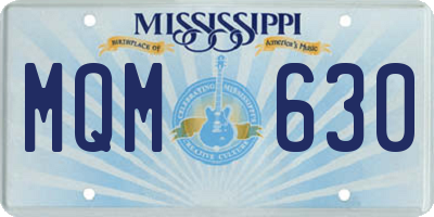MS license plate MQM630