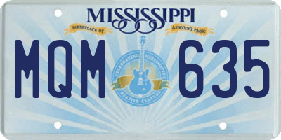 MS license plate MQM635