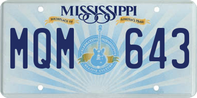 MS license plate MQM643