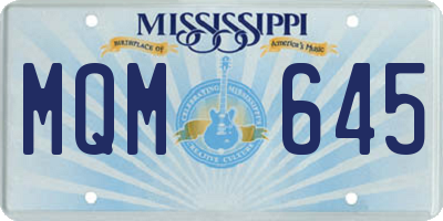 MS license plate MQM645