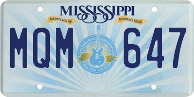MS license plate MQM647