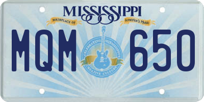 MS license plate MQM650