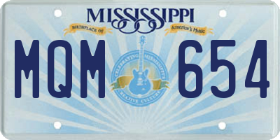 MS license plate MQM654