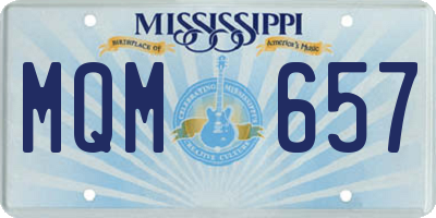 MS license plate MQM657