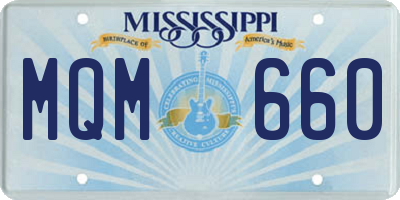 MS license plate MQM660