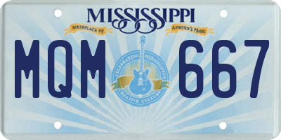 MS license plate MQM667