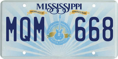 MS license plate MQM668