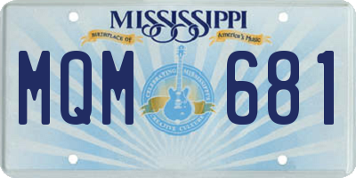 MS license plate MQM681
