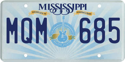 MS license plate MQM685