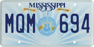 MS license plate MQM694