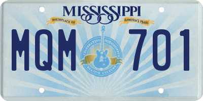 MS license plate MQM701