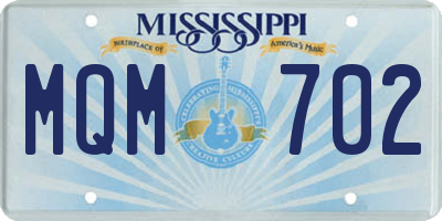 MS license plate MQM702