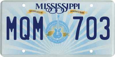 MS license plate MQM703