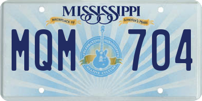 MS license plate MQM704