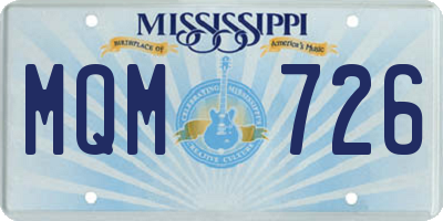 MS license plate MQM726