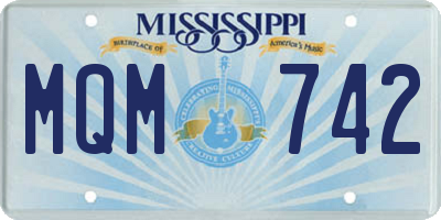 MS license plate MQM742