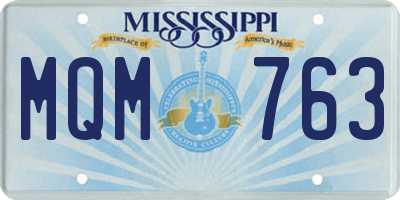MS license plate MQM763