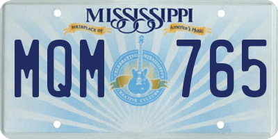 MS license plate MQM765