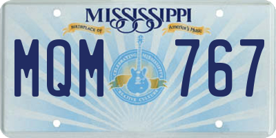 MS license plate MQM767