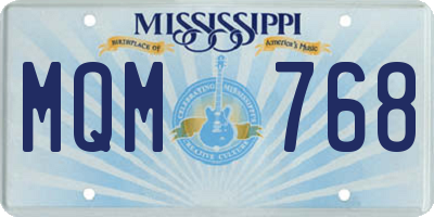 MS license plate MQM768