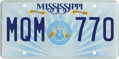 MS license plate MQM770