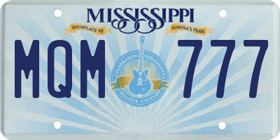 MS license plate MQM777