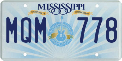 MS license plate MQM778