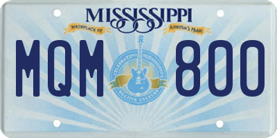 MS license plate MQM800