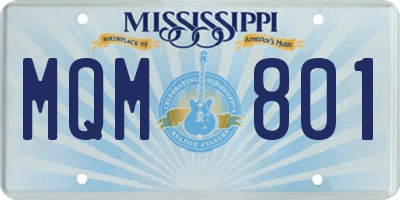 MS license plate MQM801