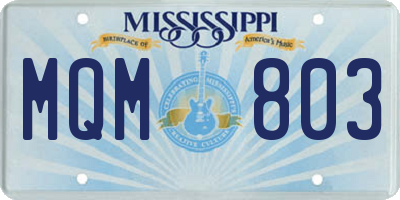 MS license plate MQM803