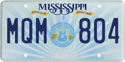 MS license plate MQM804