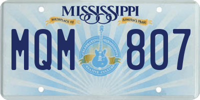 MS license plate MQM807